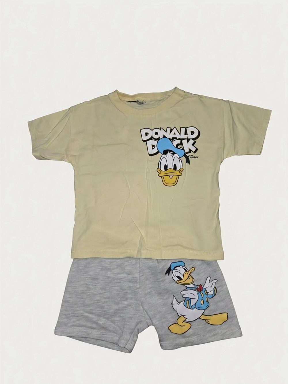 Zara Kids Donald Duck Yellow Tee and Gray Shorts Set